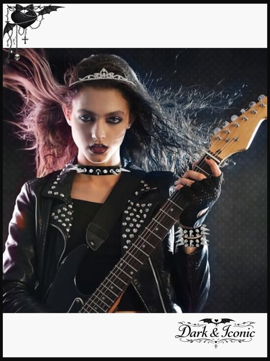 Studded Belt Spiked Choker Bracelet Set Punk Goth Emo Accessories main image 5